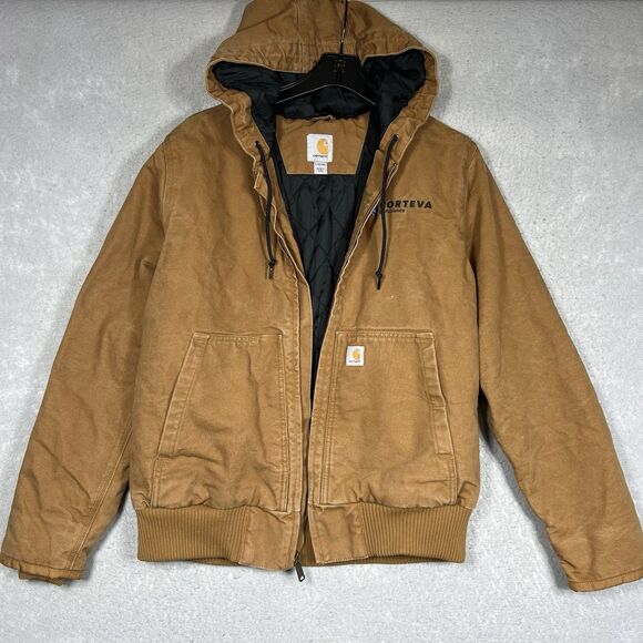 Carhartt Hooded Insulated Jacket Brown Youth Large 3M Thinsulated Women’s Medium - Picture 1 of 16